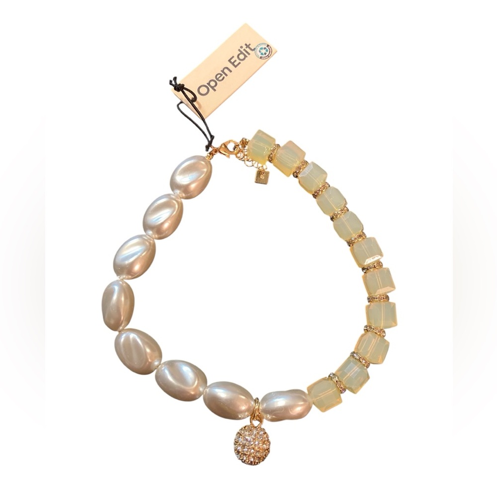 NWT Open Edit Clear White Gold Choker Nordstrom